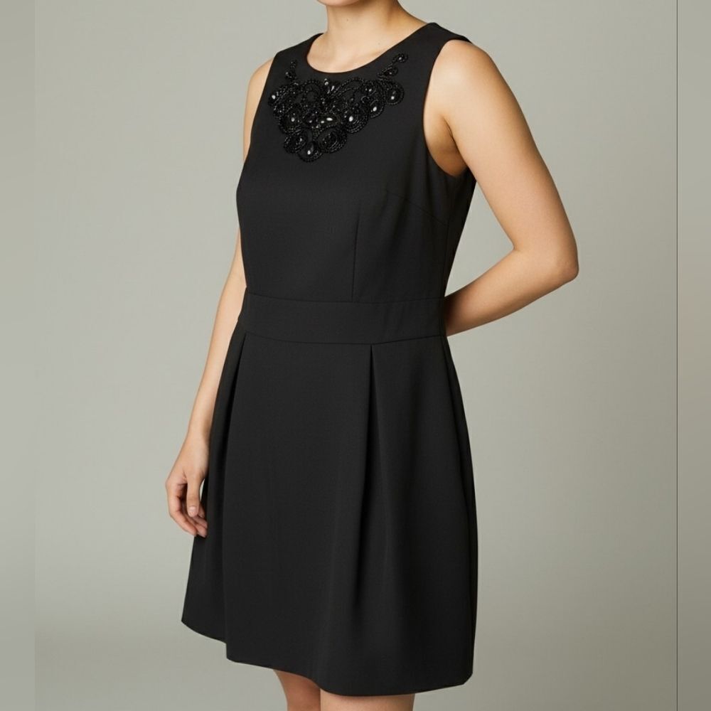 Jacob Black Jewel Embellished Elegant Sleeveless Dress